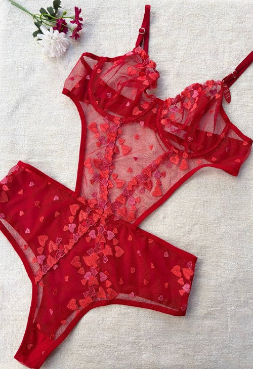 Amour Bodysuit — Kırmızı
