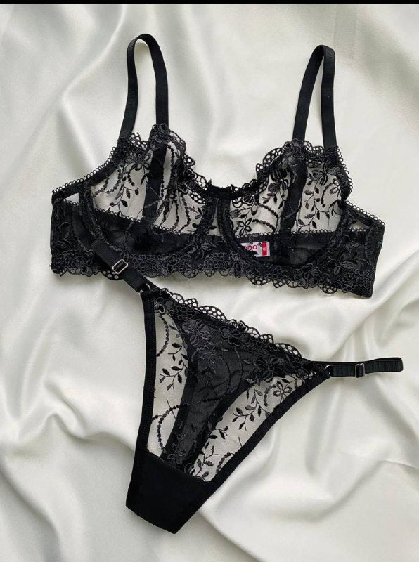 Colette Dantel Set — Siyah