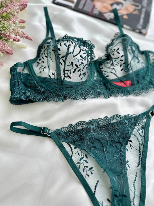 Vivienne Dantel Set — Zümrüt