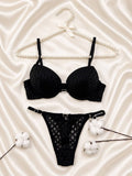 Aurore Fileli Set — Siyah